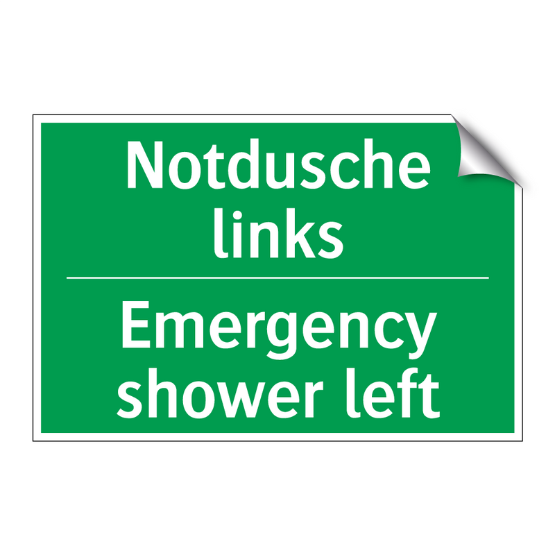 Notdusche links - Emergency shower left