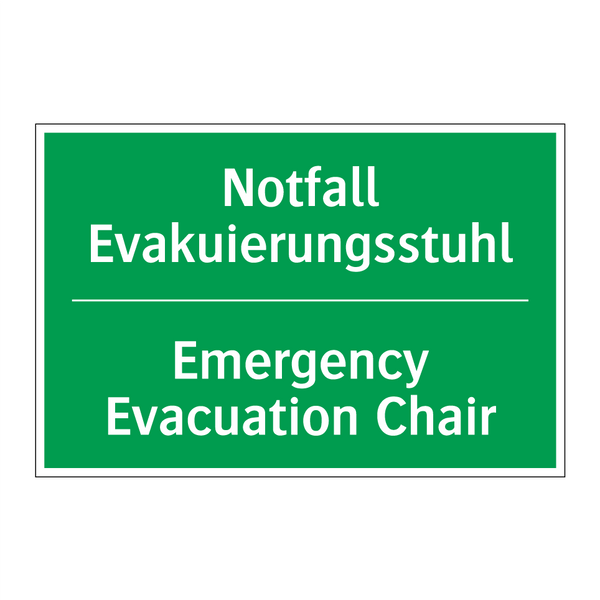 Notfall Evakuierungsstuhl - Emergency Evacuation Chair