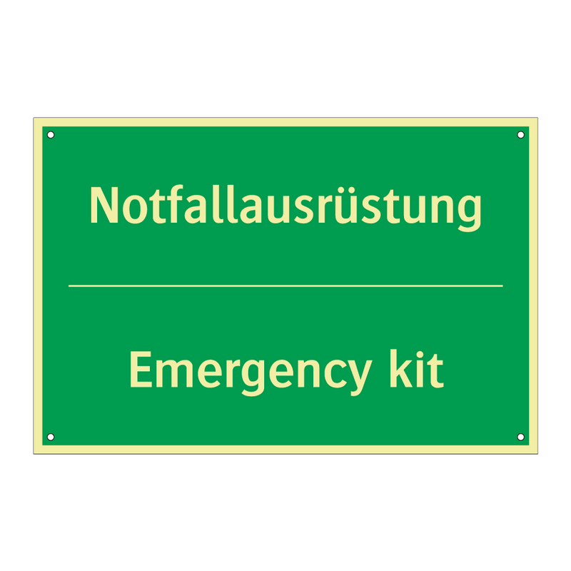 Notfallausrüstung - Emergency kit