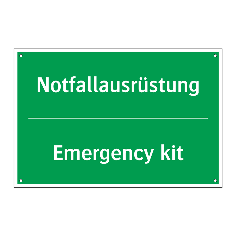 Notfallausrüstung - Emergency kit