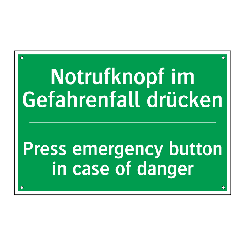 Notrufknopf im Gefahrenfall drücken /.../ - Press emergency button in case /.../