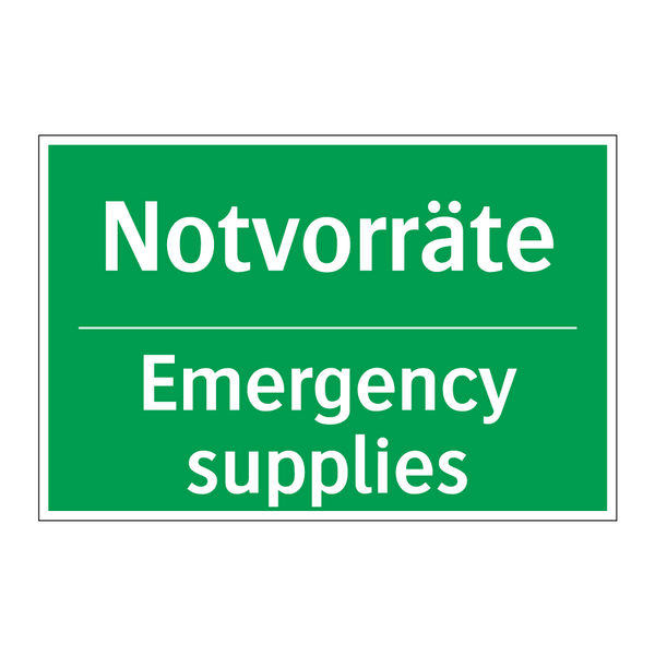 Notvorräte - Emergency supplies