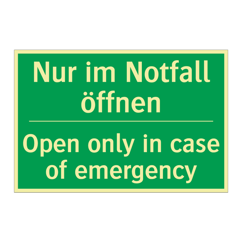 Nur im Notfall öffnen - Open only in case of emergency