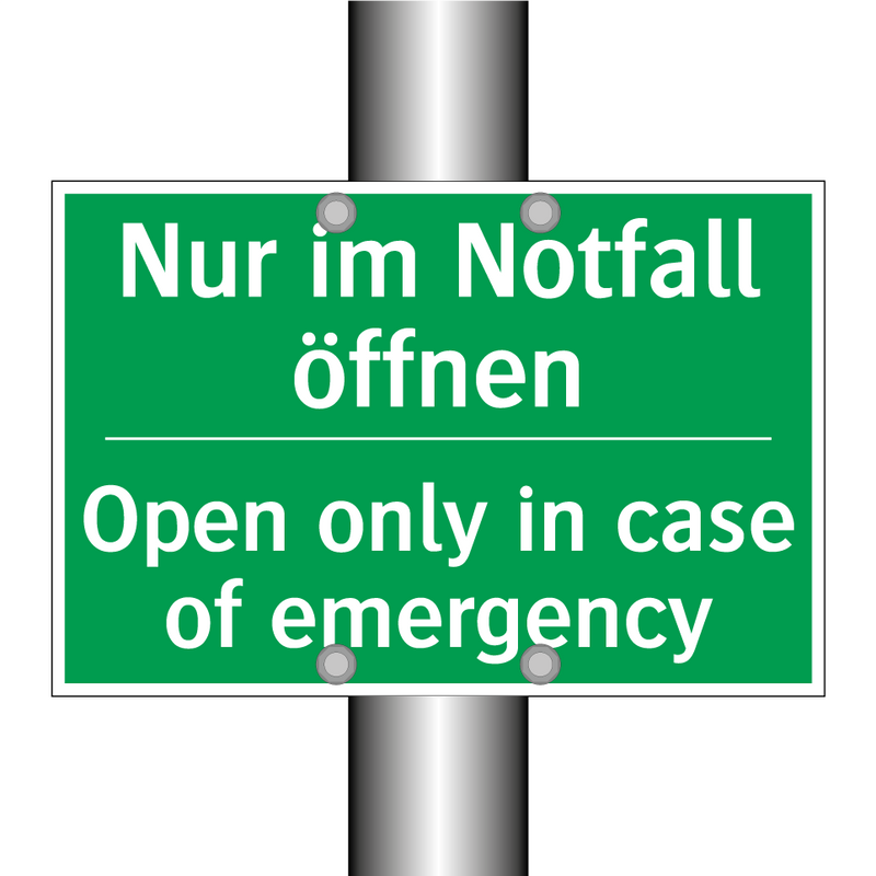 Nur im Notfall öffnen - Open only in case of emergency