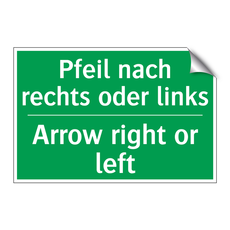 Pfeil nach rechts oder links - Arrow right or left