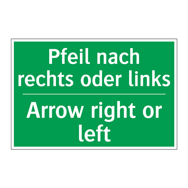 Pfeil nach rechts oder links - Arrow right or left