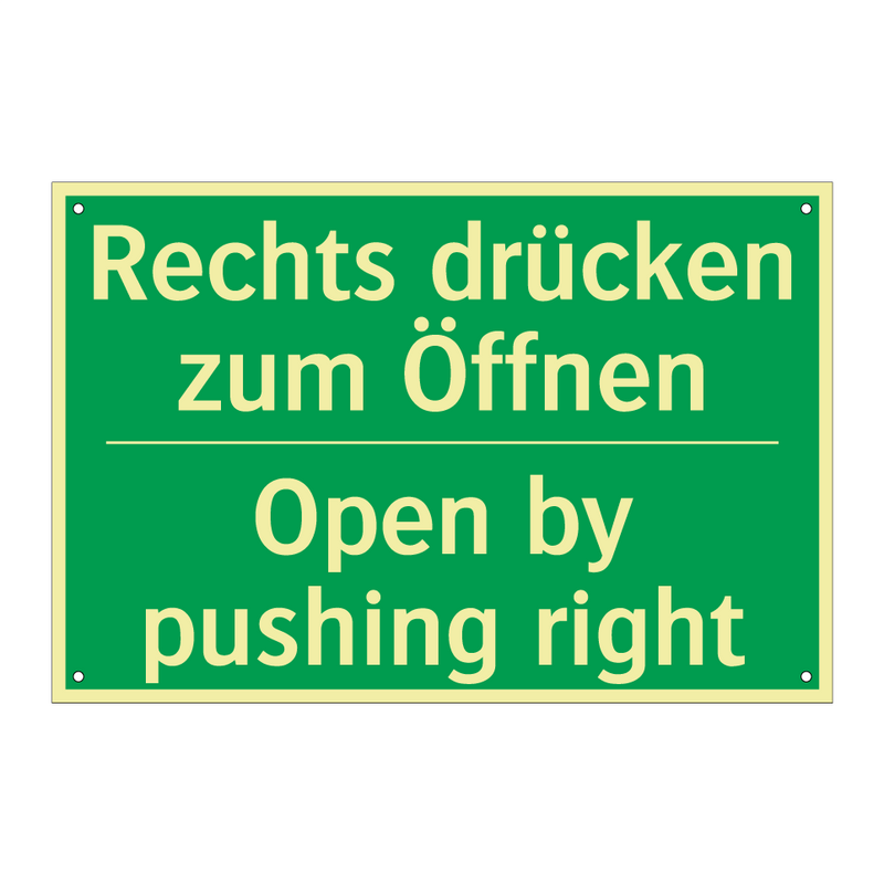 Rechts drücken zum Öffnen - Open by pushing right