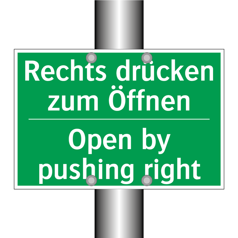 Rechts drücken zum Öffnen - Open by pushing right