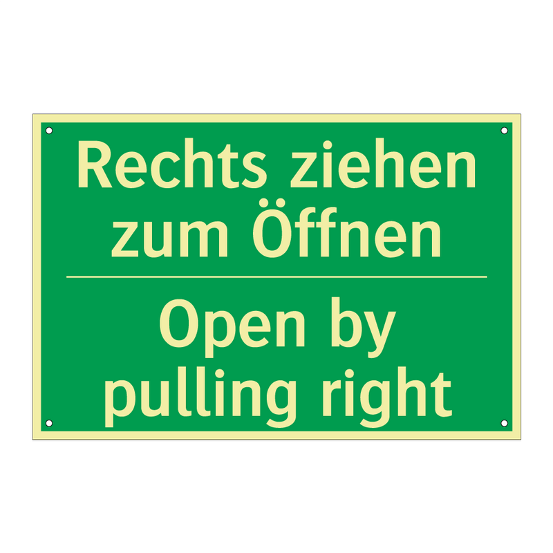 Rechts ziehen zum Öffnen - Open by pulling right