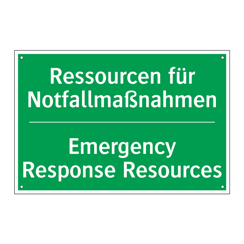 Ressourcen für Notfallmaßnahmen /.../ - Emergency Response Resources