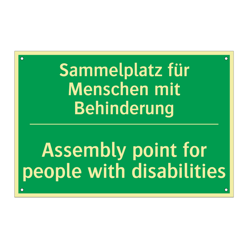 Sammelplatz für Menschen mit Behinderung /.../ - Assembly point for people with /.../