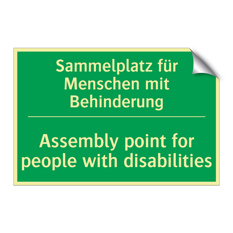 Sammelplatz für Menschen mit Behinderung /.../ - Assembly point for people with /.../