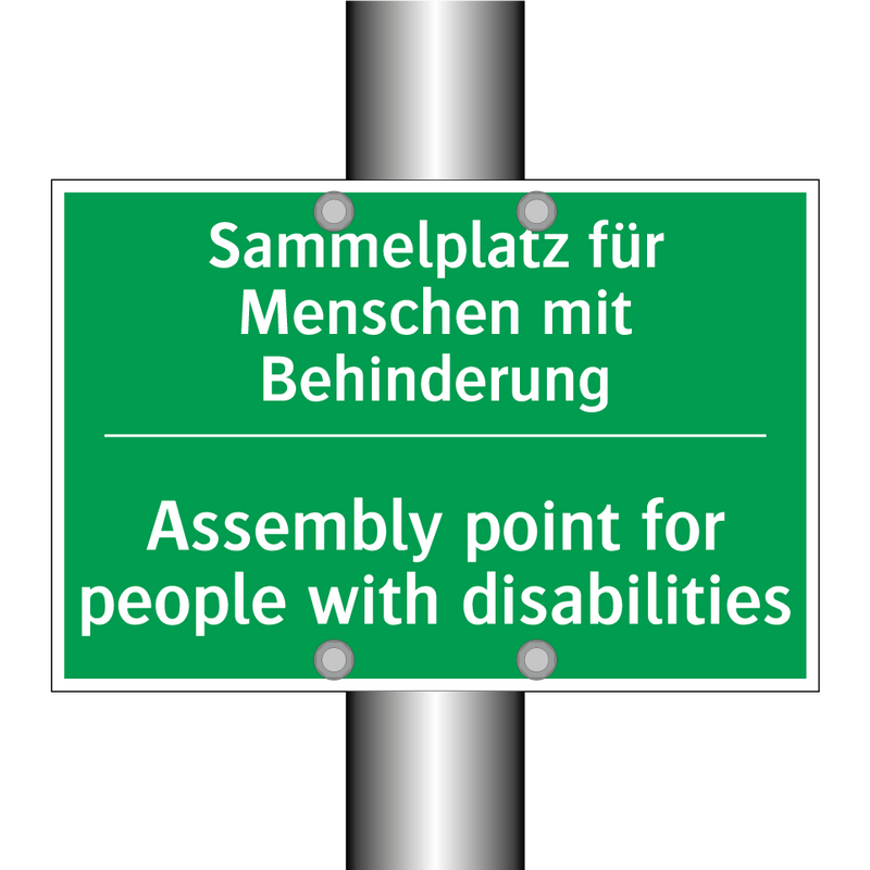 Sammelplatz für Menschen mit Behinderung /.../ - Assembly point for people with /.../