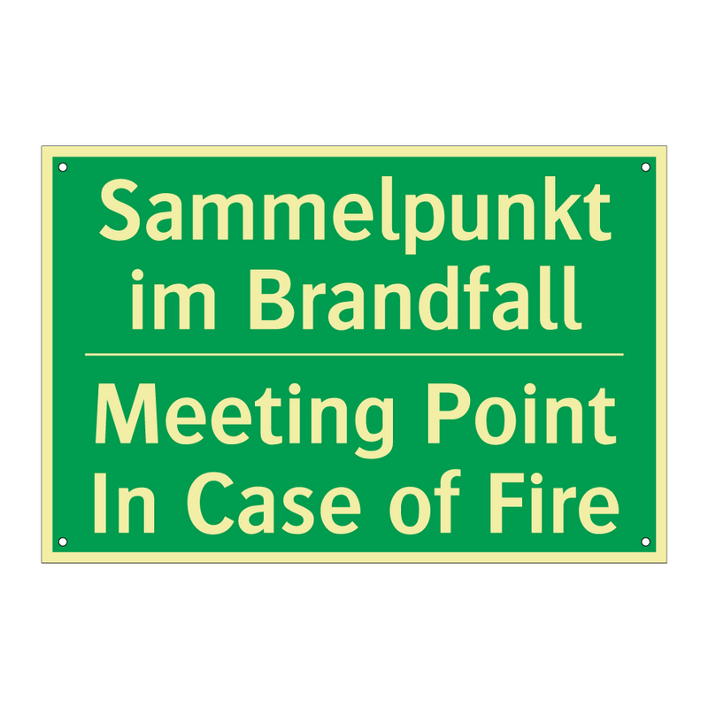 Sammelpunkt im Brandfall - Meeting Point In Case of Fire