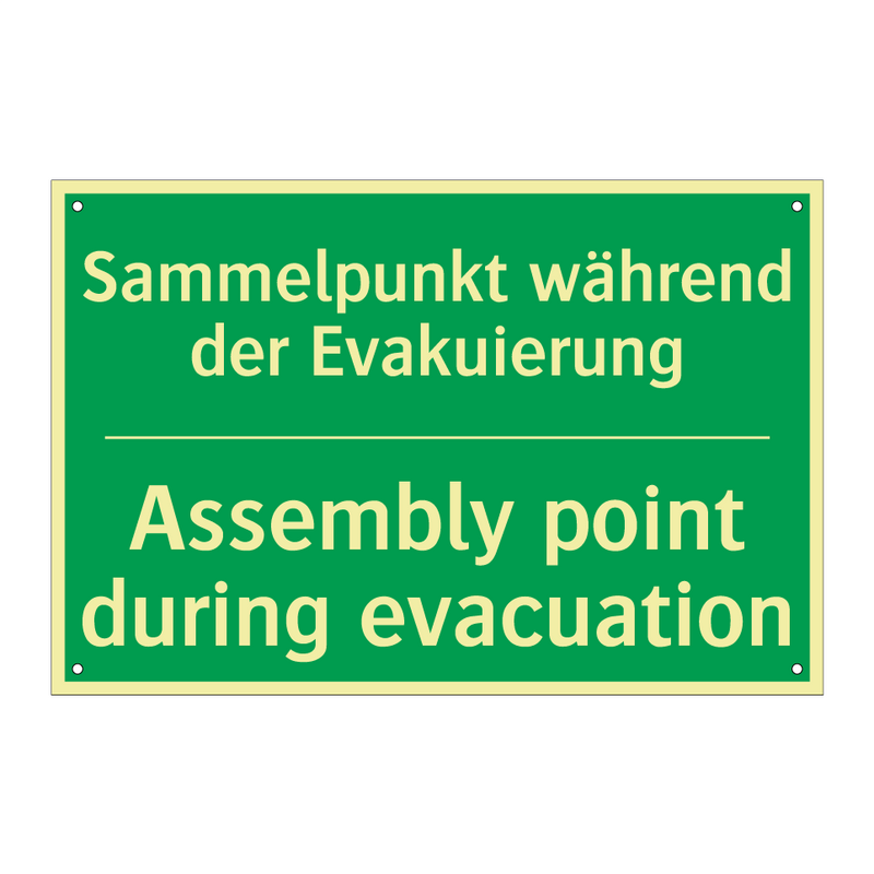 Sammelpunkt während der Evakuierung /.../ - Assembly point during evacuation /.../