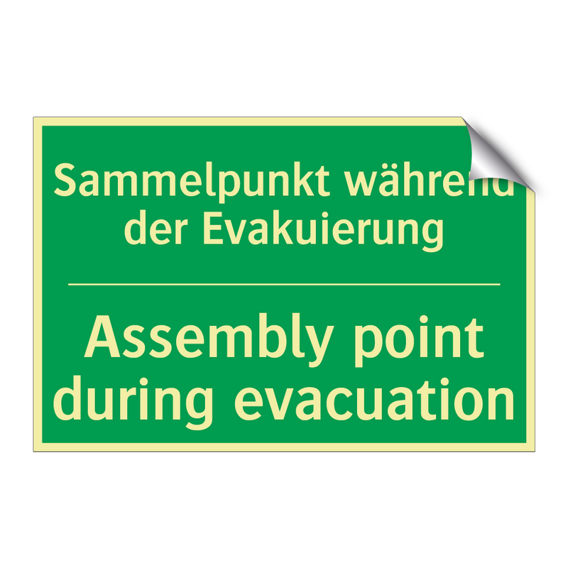 Sammelpunkt während der Evakuierung /.../ - Assembly point during evacuation /.../