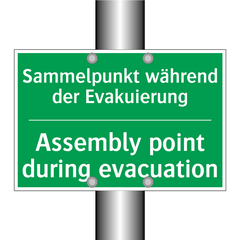 Sammelpunkt während der Evakuierung /.../ - Assembly point during evacuation /.../