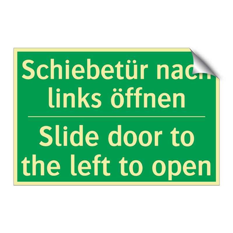 Schiebetür nach links öffnen - Slide door to the left to open