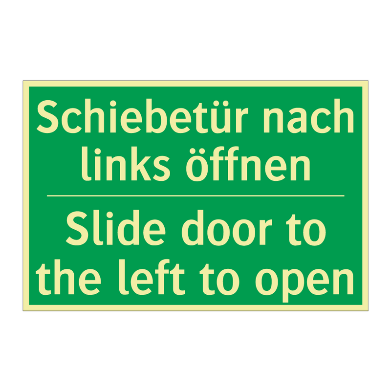 Schiebetür nach links öffnen - Slide door to the left to open