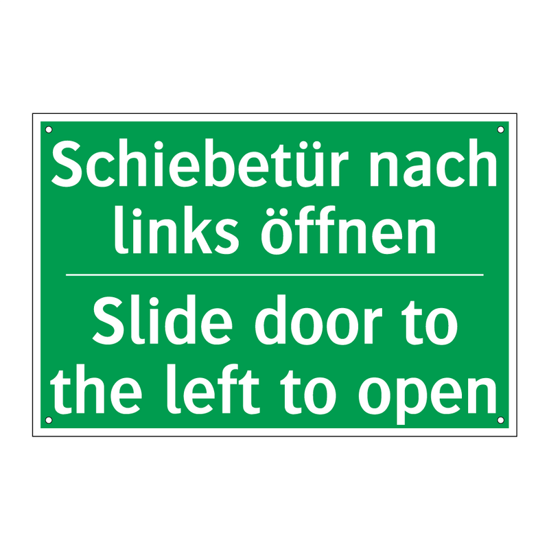 Schiebetür nach links öffnen - Slide door to the left to open