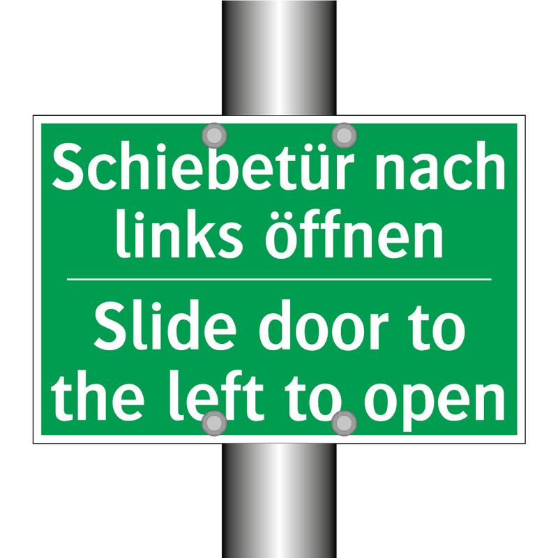 Schiebetür nach links öffnen - Slide door to the left to open