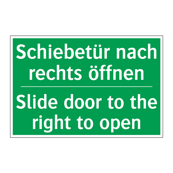 Schiebetür nach rechts öffnen - Slide door to the right to open /.../