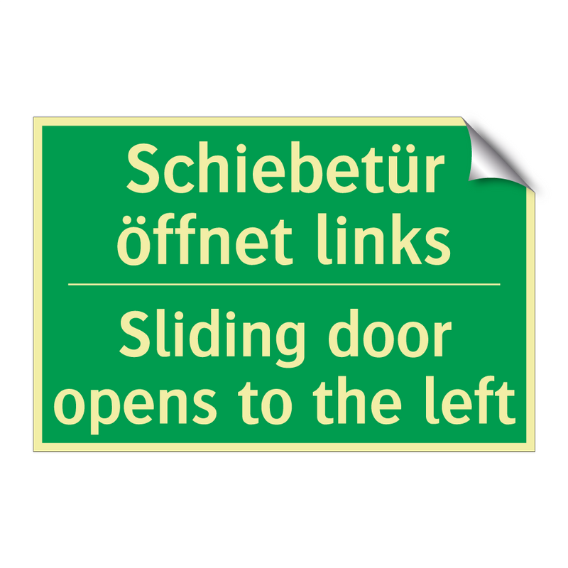 Schiebetür öffnet links - Sliding door opens to the left