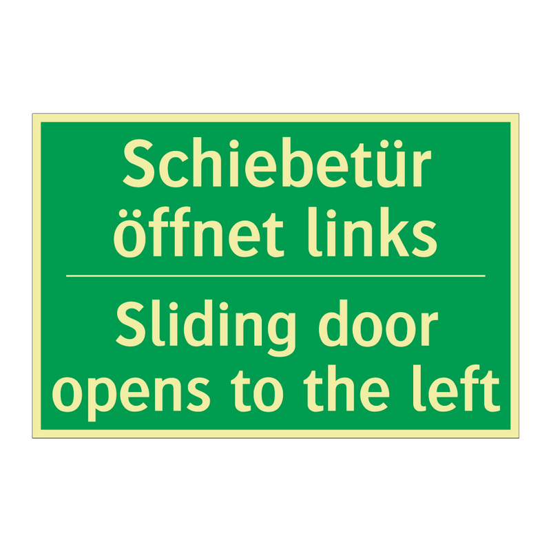 Schiebetür öffnet links - Sliding door opens to the left