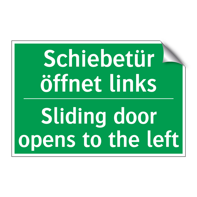 Schiebetür öffnet links - Sliding door opens to the left