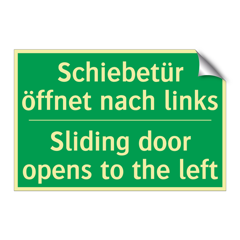 Schiebetür öffnet nach links - Sliding door opens to the left