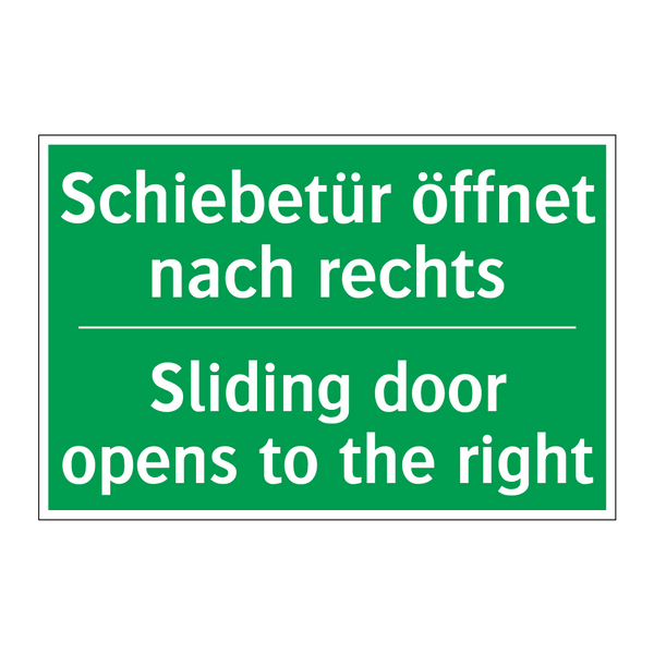 Schiebetür öffnet nach rechts - Sliding door opens to the right /.../