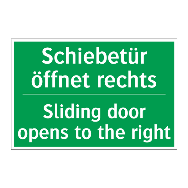 Schiebetür öffnet rechts - Sliding door opens to the right /.../