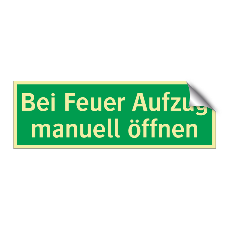 Bei Feuer Aufzug manuell öffnen