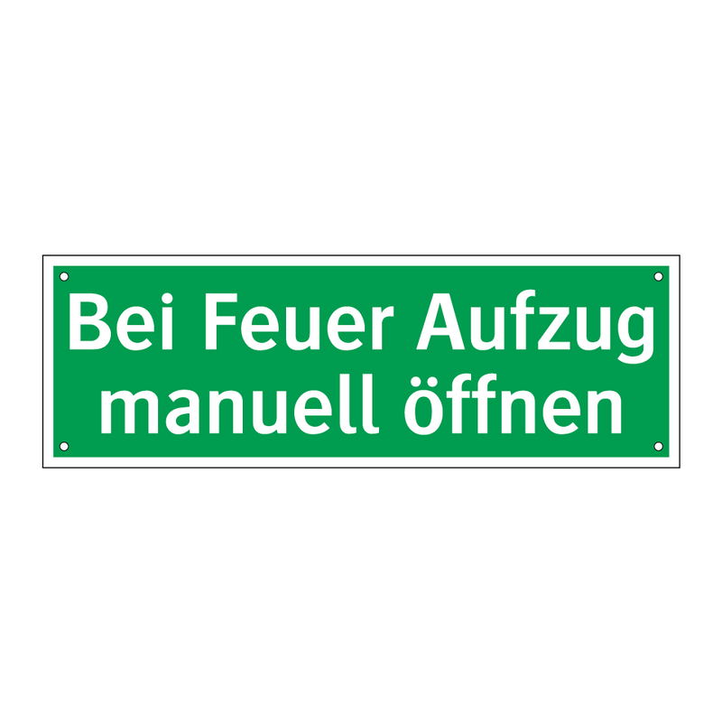 Bei Feuer Aufzug manuell öffnen