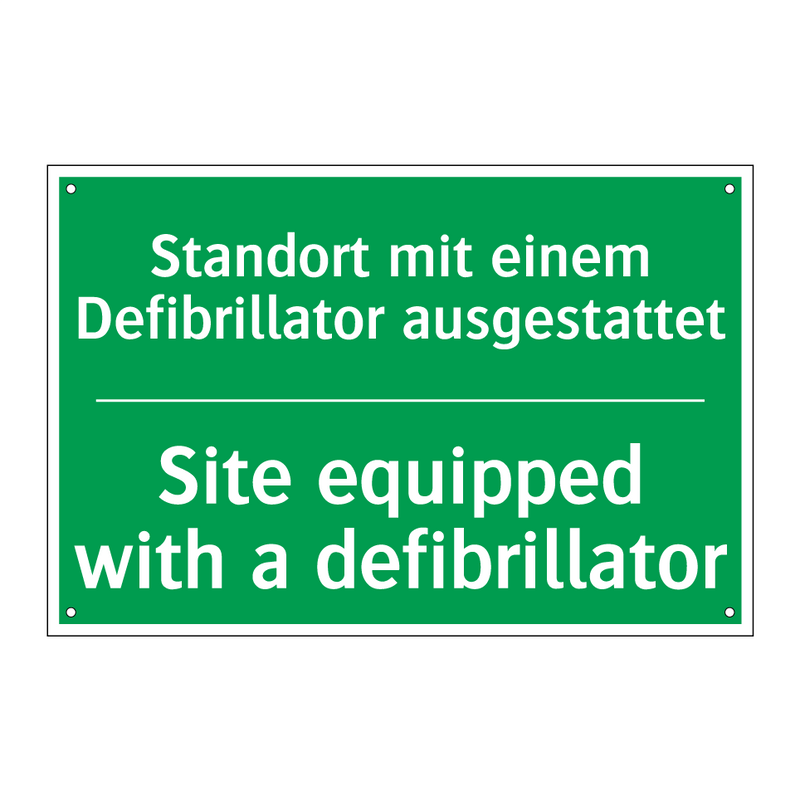 Standort mit einem Defibrillator /.../ - Site equipped with a defibrillator /.../