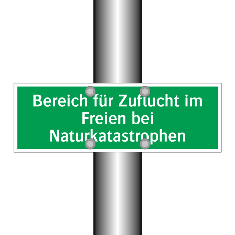 Bereich für Zuflucht im Freien bei Naturkatastrophen