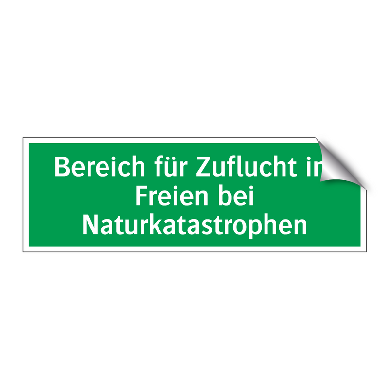 Bereich für Zuflucht im Freien bei Naturkatastrophen