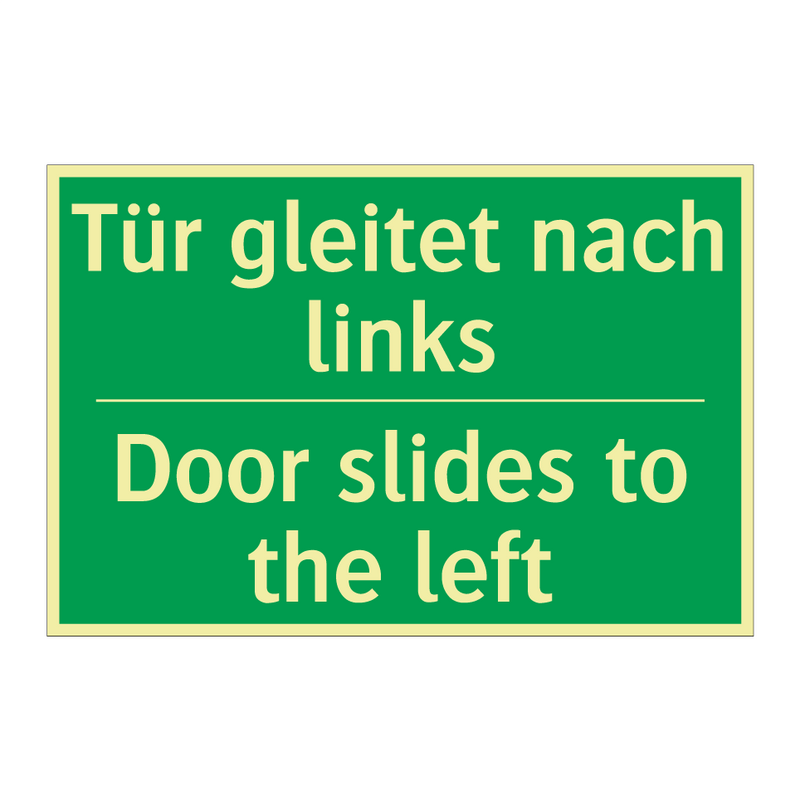 Tür gleitet nach links - Door slides to the left