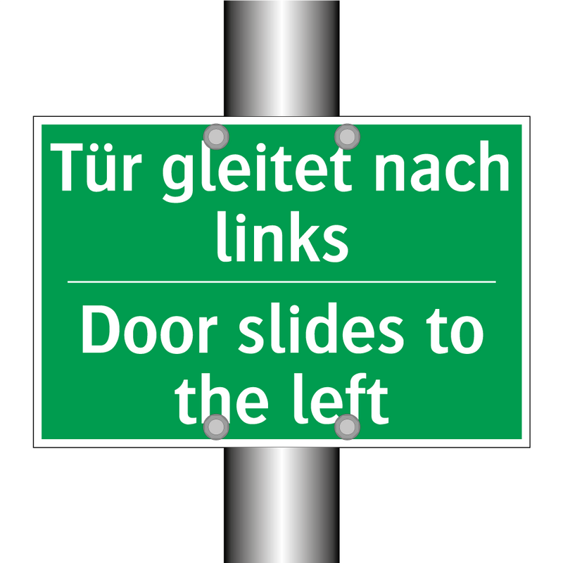 Tür gleitet nach links - Door slides to the left