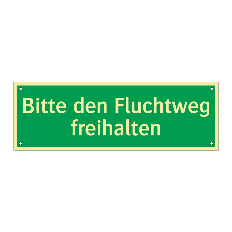 Bitte den Fluchtweg freihalten