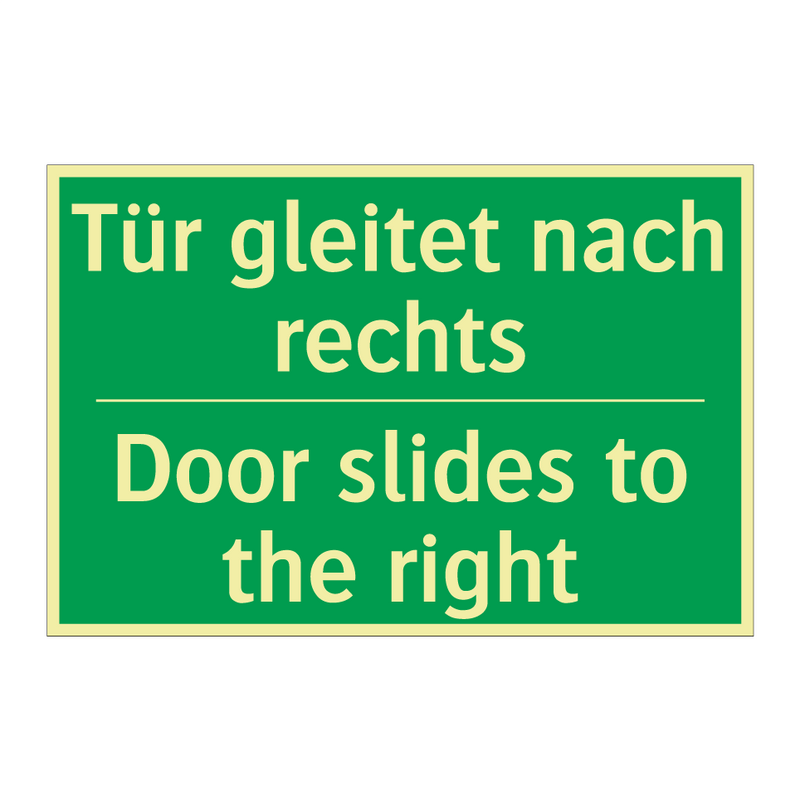 Tür gleitet nach rechts - Door slides to the right