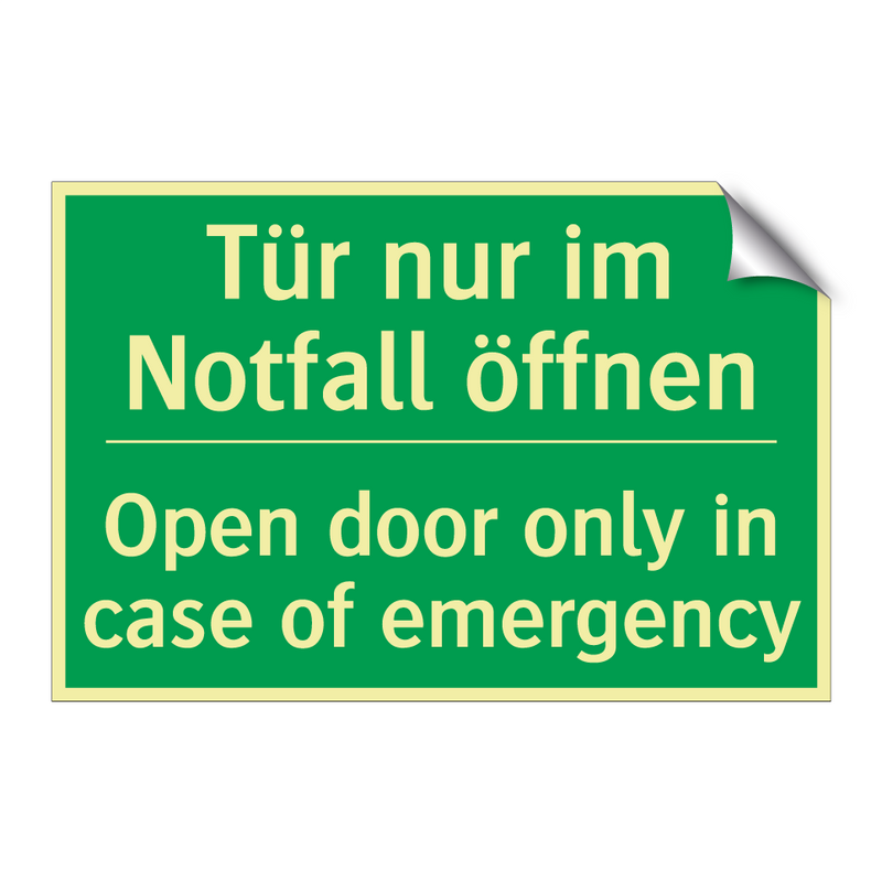 Tür nur im Notfall öffnen - Open door only in case of emergency /.../