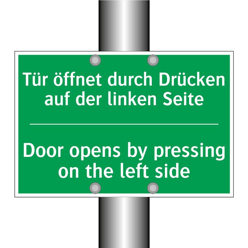 Tür öffnet durch Drücken auf der /.../ - Door opens by pressing on the /.../