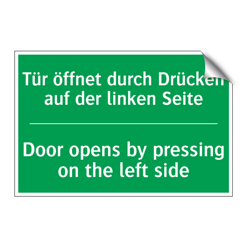 Tür öffnet durch Drücken auf der /.../ - Door opens by pressing on the /.../