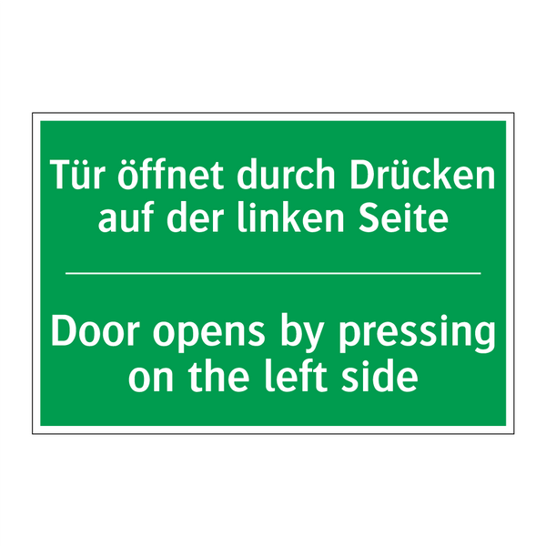 Tür öffnet durch Drücken auf der /.../ - Door opens by pressing on the /.../