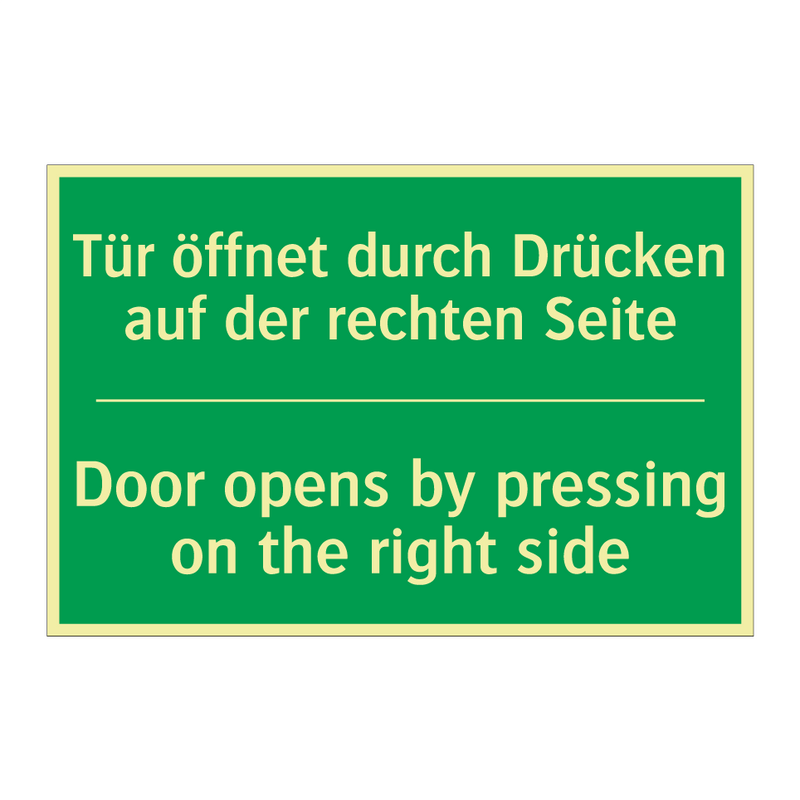 Tür öffnet durch Drücken auf der /.../ - Door opens by pressing on the /.../