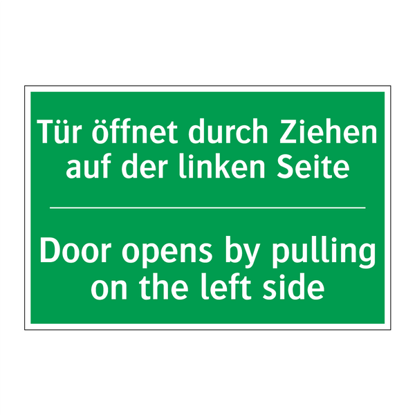 Tür öffnet durch Ziehen auf der /.../ - Door opens by pulling on the left /.../