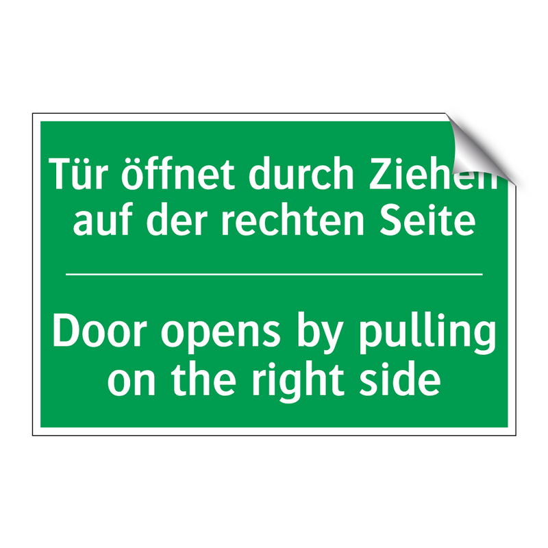 Tür öffnet durch Ziehen auf der /.../ - Door opens by pulling on the right /.../