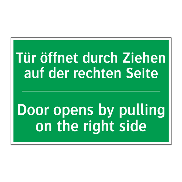 Tür öffnet durch Ziehen auf der /.../ - Door opens by pulling on the right /.../