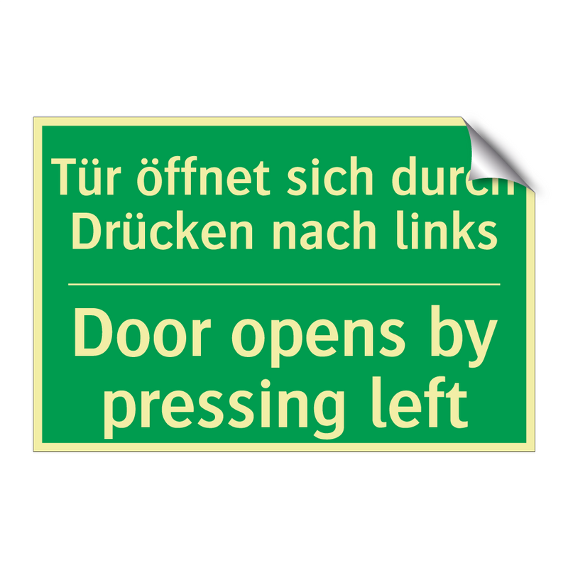 Tür öffnet sich durch Drücken /.../ - Door opens by pressing left